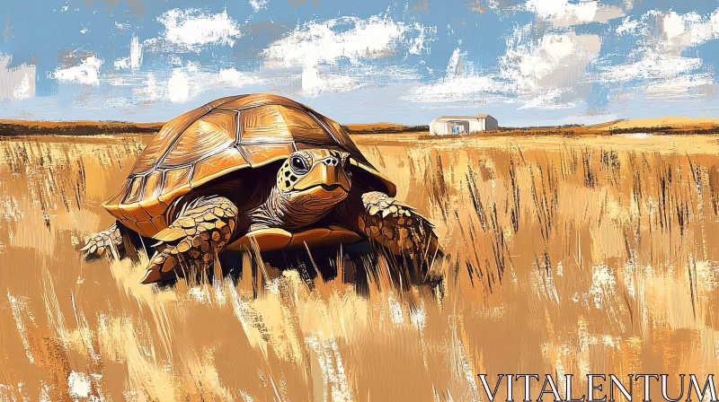 AI ART Artistic Depiction of a Tortoise in Nature