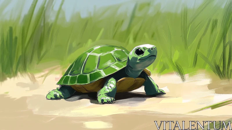 AI ART Turtle amidst Nature