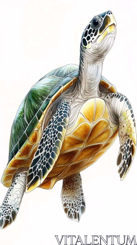 AI ART Intricately Detailed Turtle Art