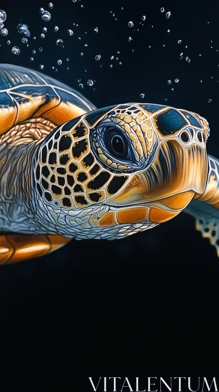 AI ART Detailed Sea Turtle Art