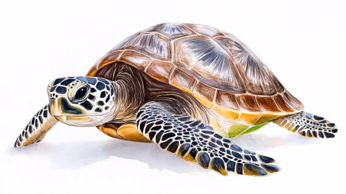 Intricate Turtle Art with Textured Shell