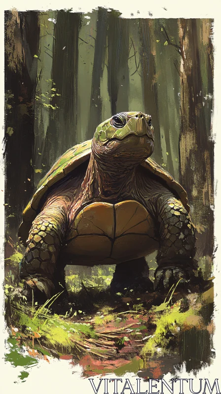 AI ART Turtle in Forest