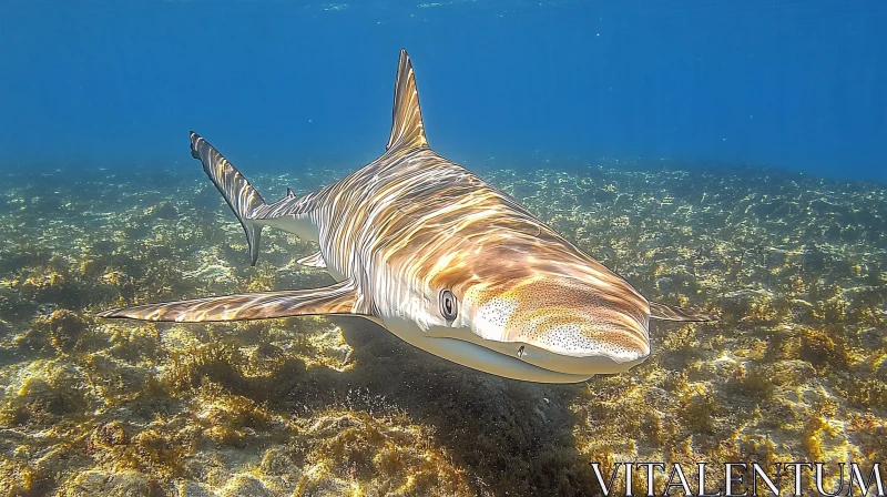 AI ART Shark Swimming Underwater