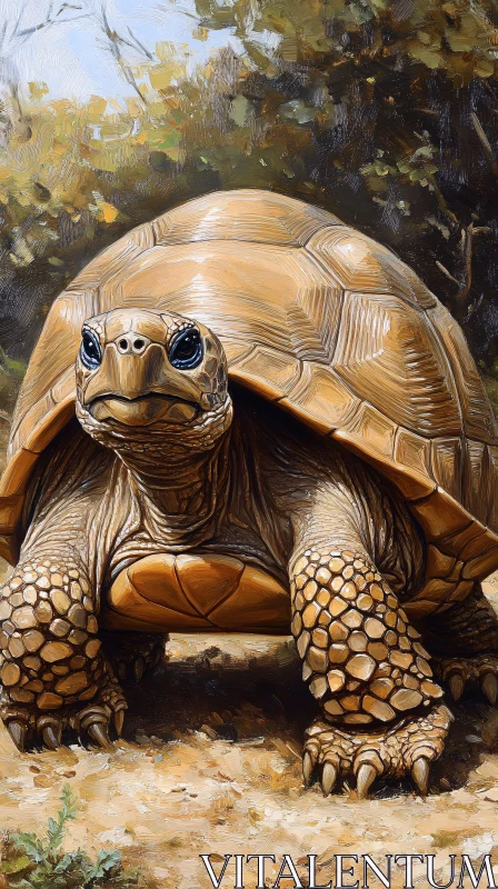 AI ART Textured Tortoise Art Piece