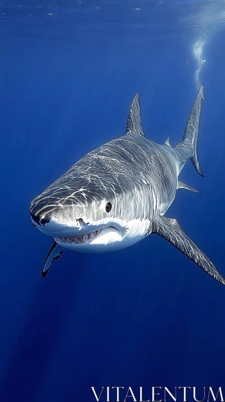 AI ART Great White Shark Underwater