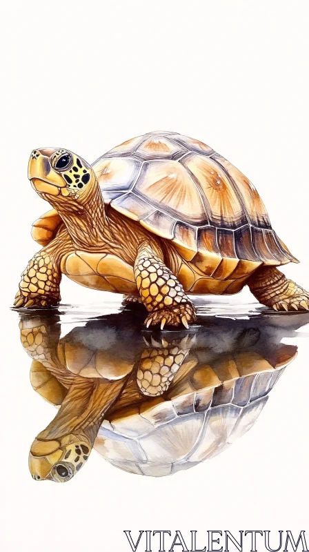 AI ART Turtle and Reflection Art Piece