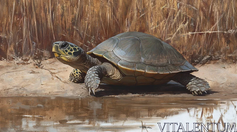 AI ART Peaceful Turtle in Nature