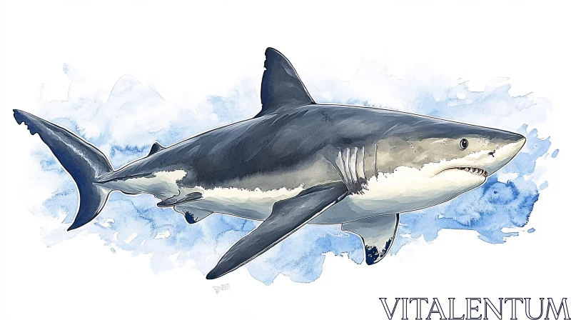 AI ART Vibrant Shark Illustration