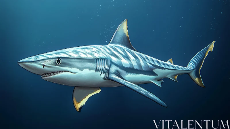 AI ART Shark in Ocean Depths