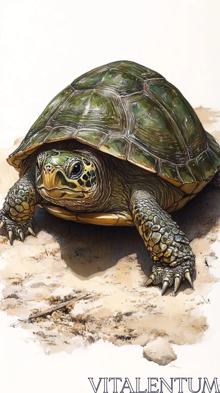 AI ART Turtle Painting in Natural Setting