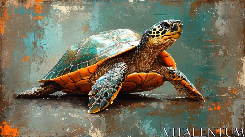 AI ART Creative Turtle Artwork with Abstract Background