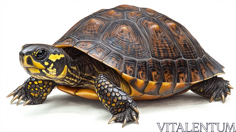 AI ART Detailed Turtle Drawing with Rich Patterns