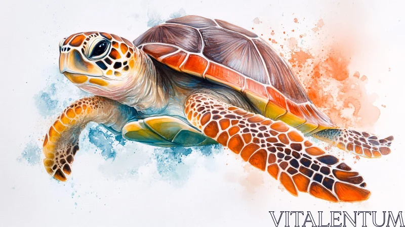 AI ART Artistic Sea Turtle Painting