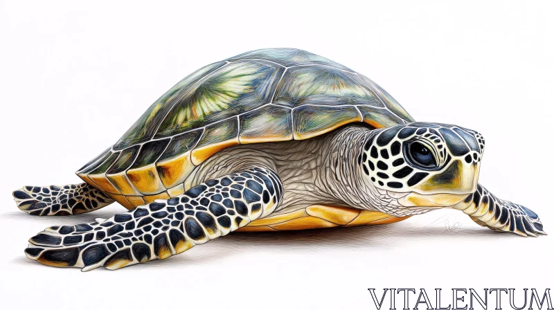 AI ART Detailed Turtle Artistic Rendering