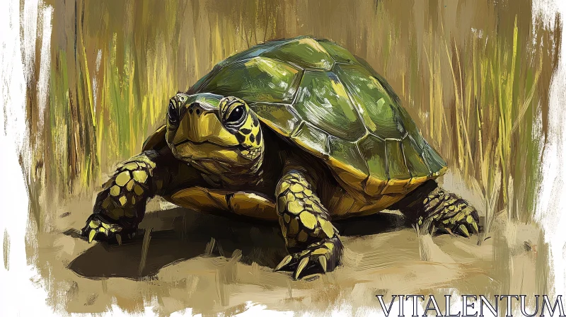 AI ART Turtle Painting in a Rugged Environment