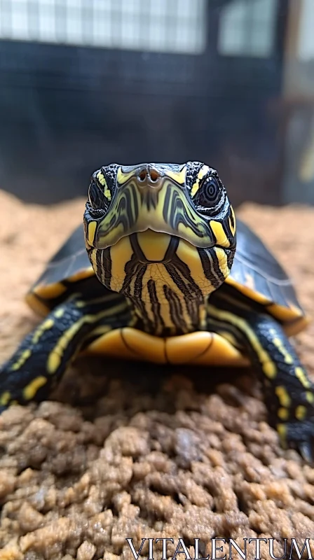 AI ART Turtle Close-Up with Intricate Patterns