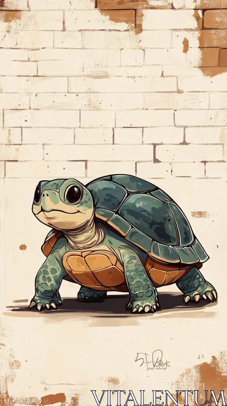 AI ART Adorable Cartoon Turtle