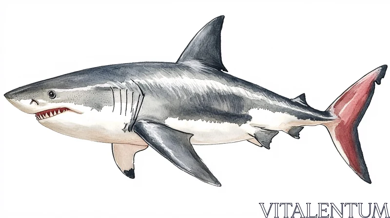 AI ART Great White Shark Artwork