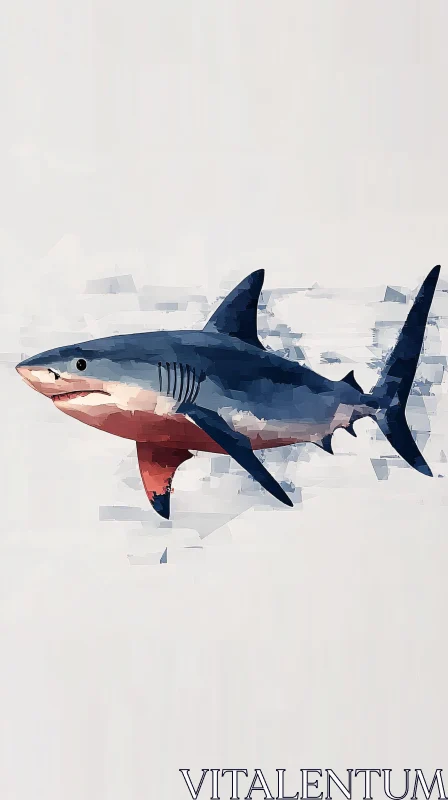 AI ART Stylized Shark in Geometric Form