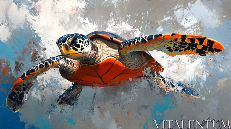 AI ART Colorful Turtle Painting