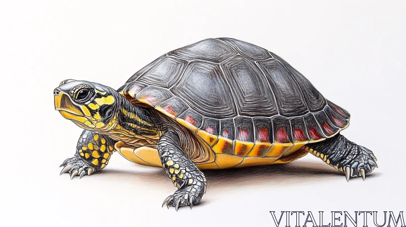 AI ART Colorful Turtle Illustration