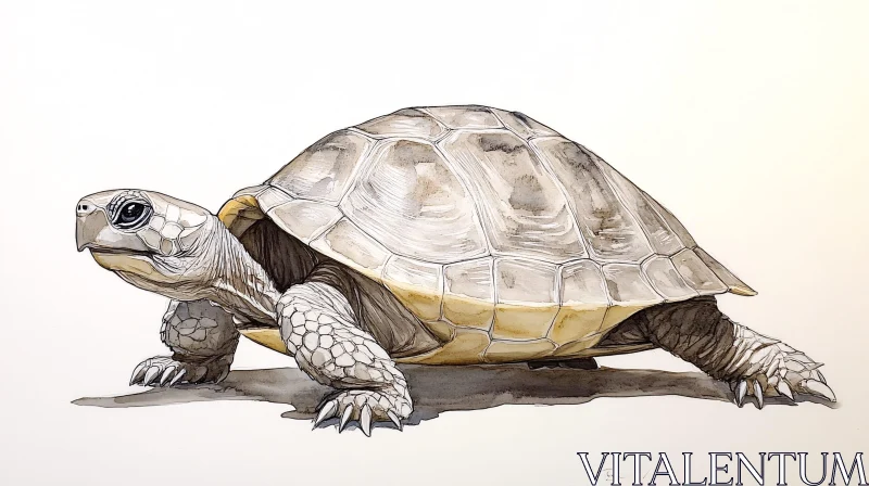 Detailed Tortoise Illustration AI Image