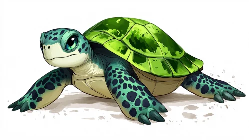 Charming Cartoon Turtle Art