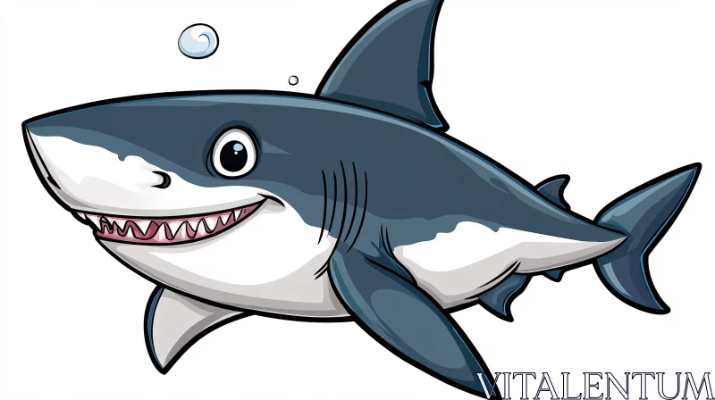 Joyful Shark Drawing AI Image