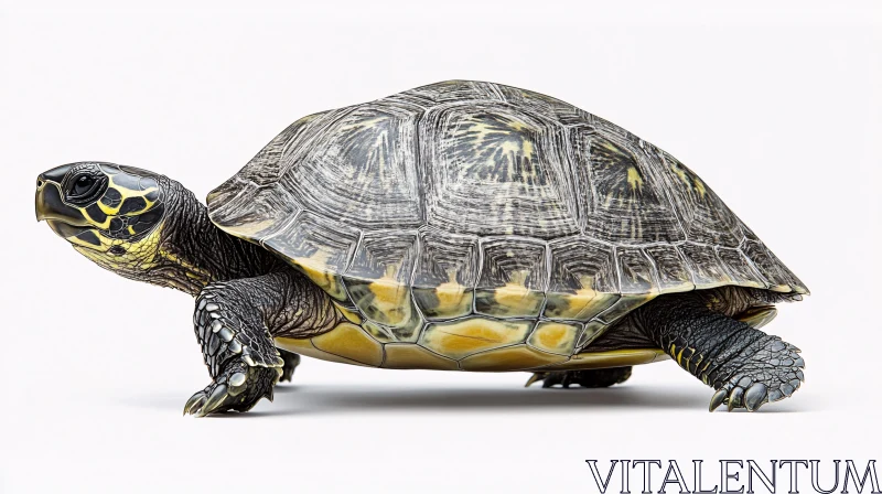 Turtle with Detailed Shell Patterns AI Image