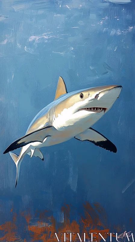 AI ART Elegant Shark in Ocean Art