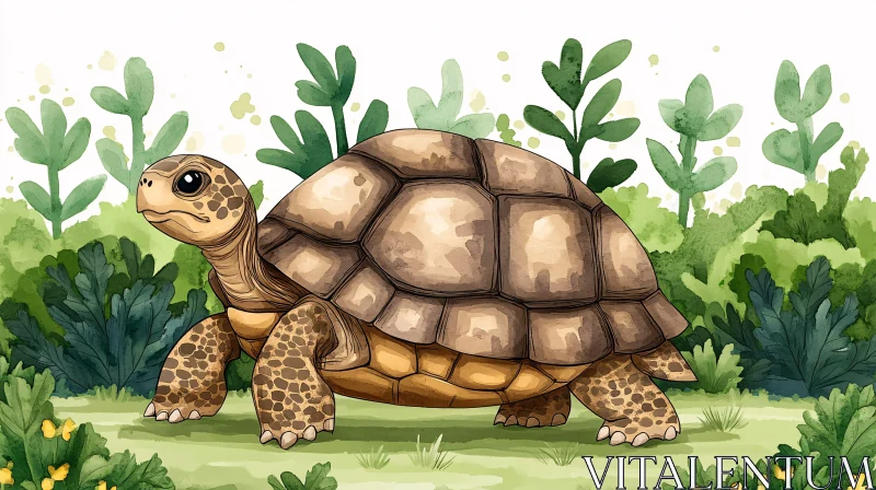 AI ART Charming Turtle Illustration