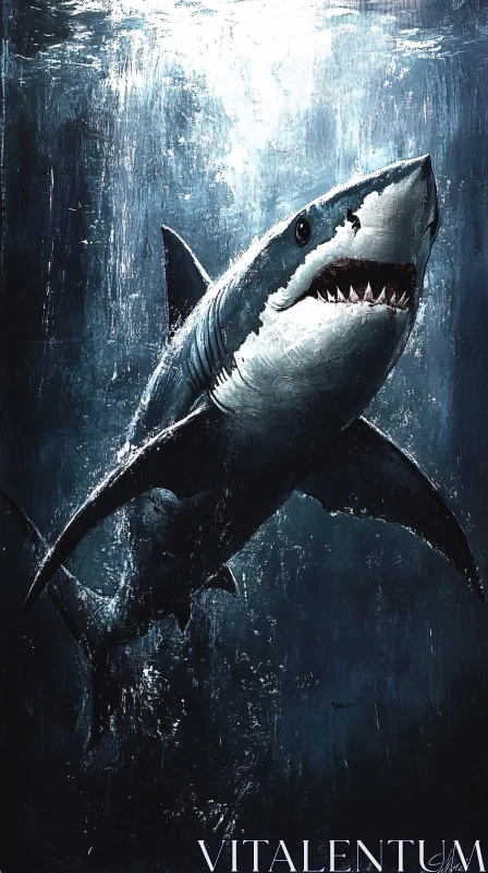 Shark in Artistic Oceanic Depiction