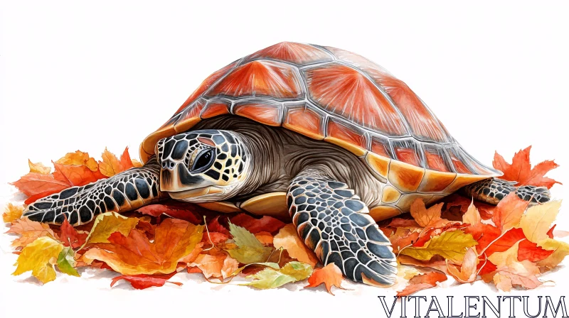 Turtle in Fall Foliage