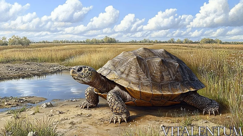 AI ART Serenity in the Wild: Turtle in Nature