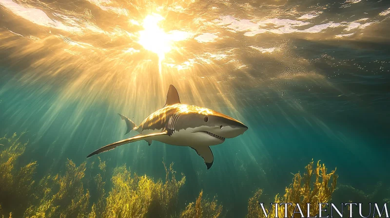 AI ART Sunlit Shark Waterscape