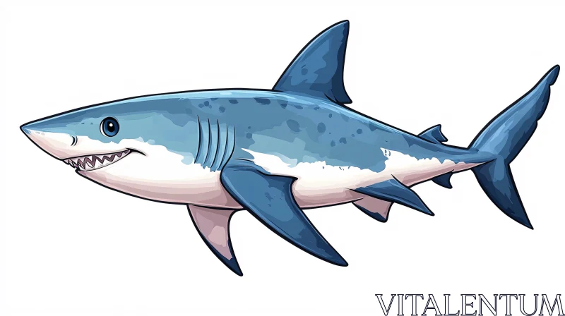 AI ART Playful Cartoon Shark Art