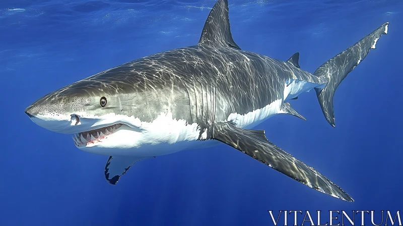 AI ART Great White Shark Underwater