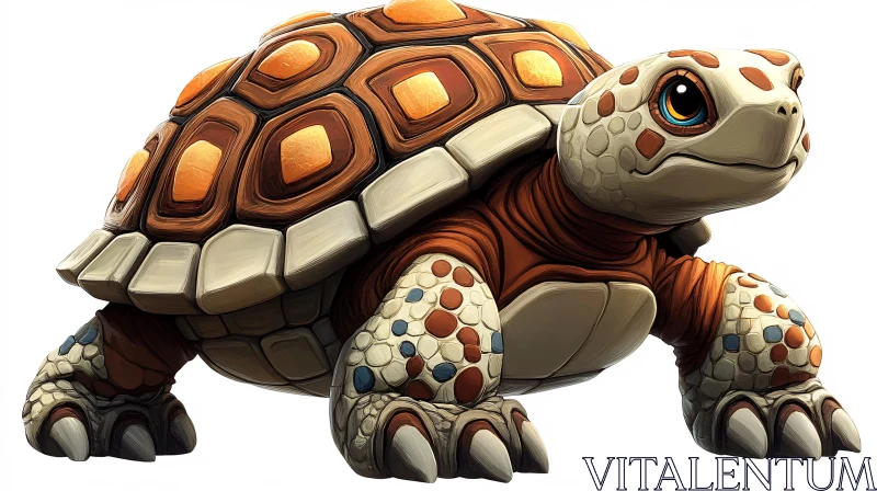 Whimsical Turtle Art with Patterned Shell