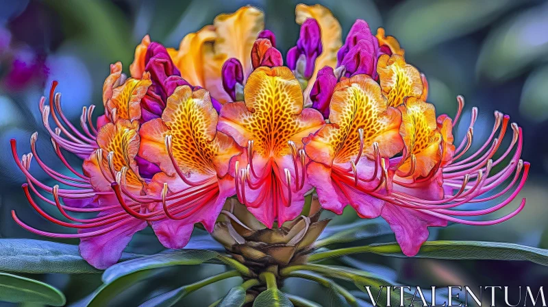 Vibrant Rhododendron Bloom in a Garden