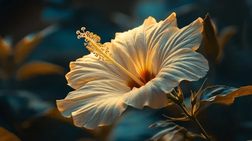 Delicate Sunlit Hibiscus Blossom