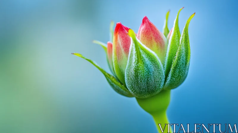 Dew-Drizzled Blooming Bud AI Image