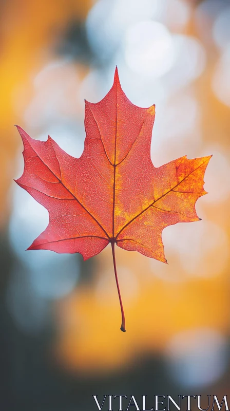 Autumn Maple Leaf in Beautiful Detail AI Image