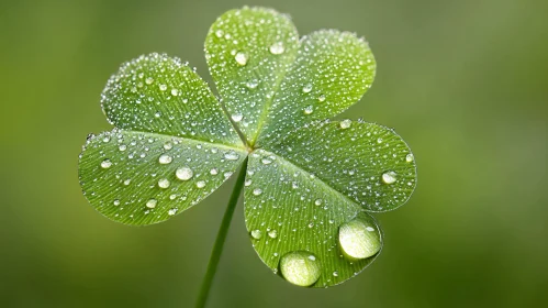 Dew-Kissed Clover Leaf