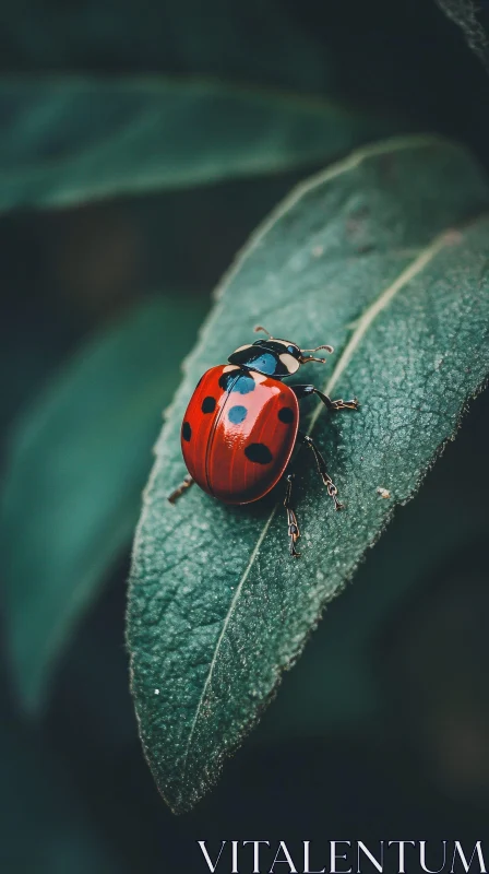 Detailed Close-up of a Ladybug AI Image