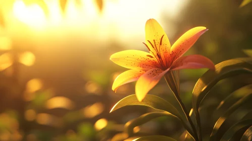 Golden Hour: Orange Lily Bloom