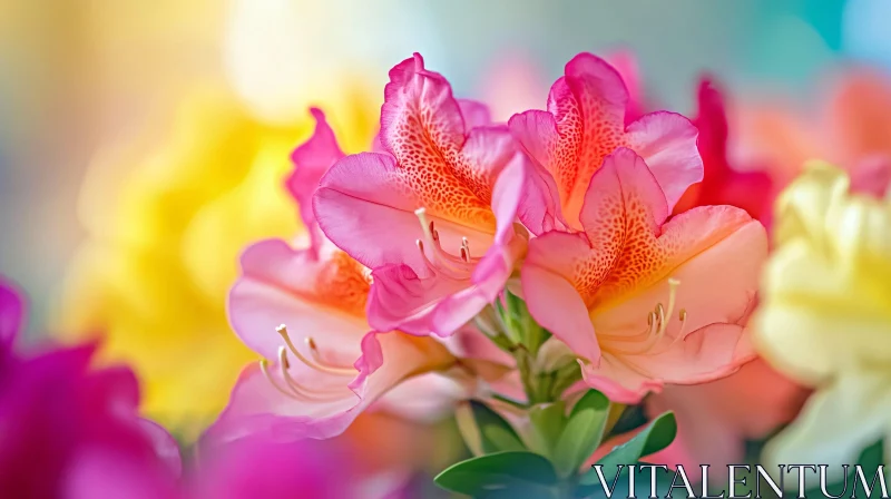 AI ART Beautiful Pink and Colorful Flowers