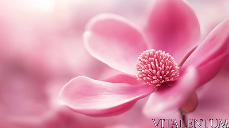 Delicate Pink Flower in Bloom AI Image