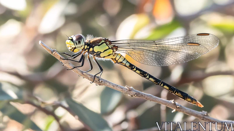 AI ART Detailed Macro Shot of a Dragonfly in Nature