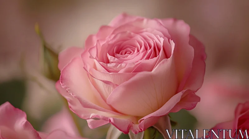 AI ART Delicate Bloom of a Pink Rose