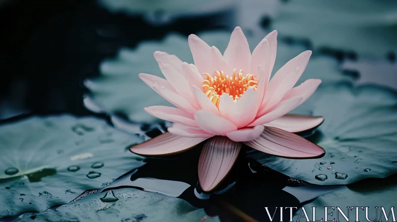 AI ART Serene Pink Lotus on Water